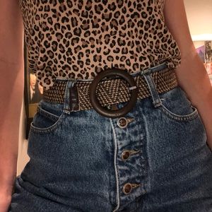 70’s hippie circle buckle woven belt